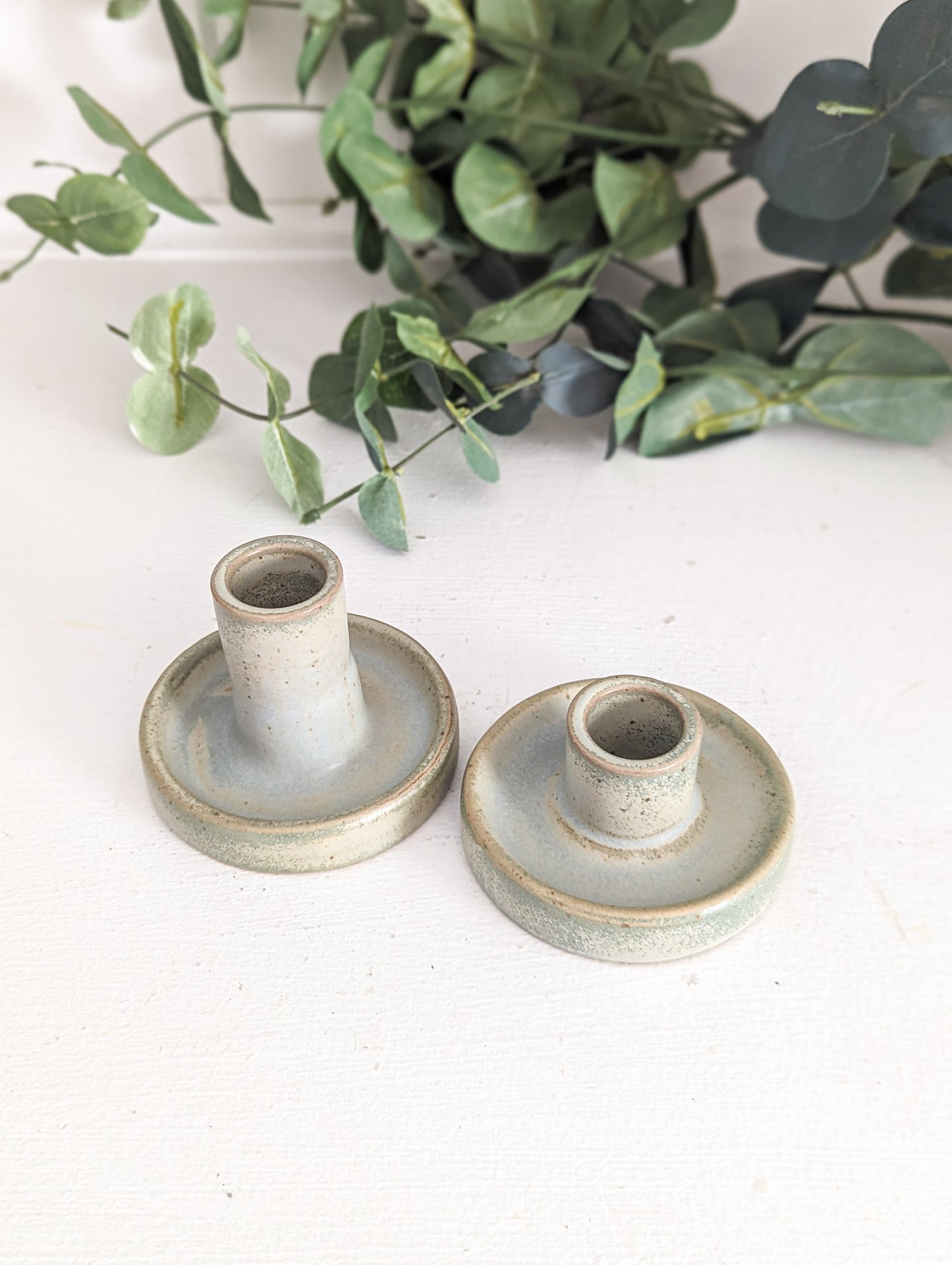 Green Glazed Taper Holders