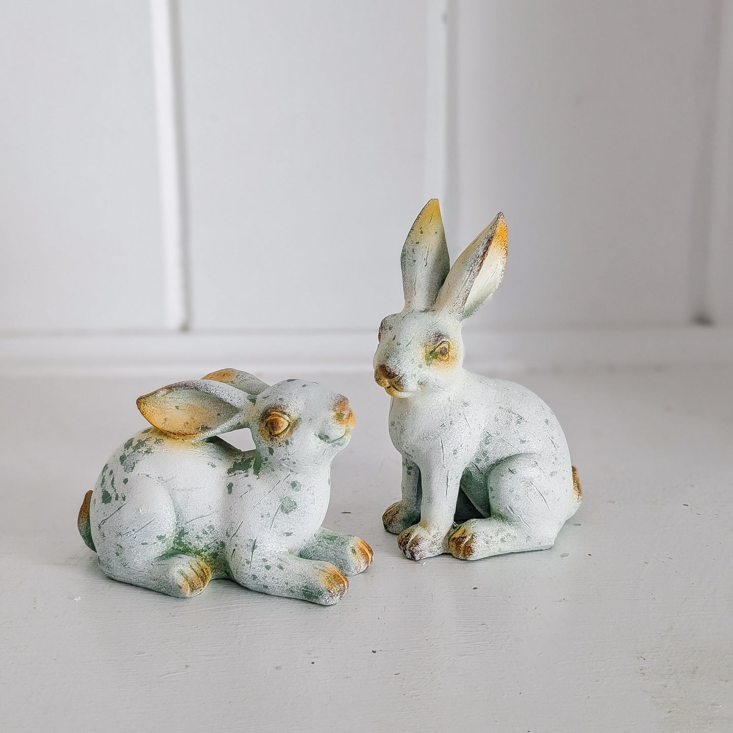 Vintage Inspired Teal Bunnies