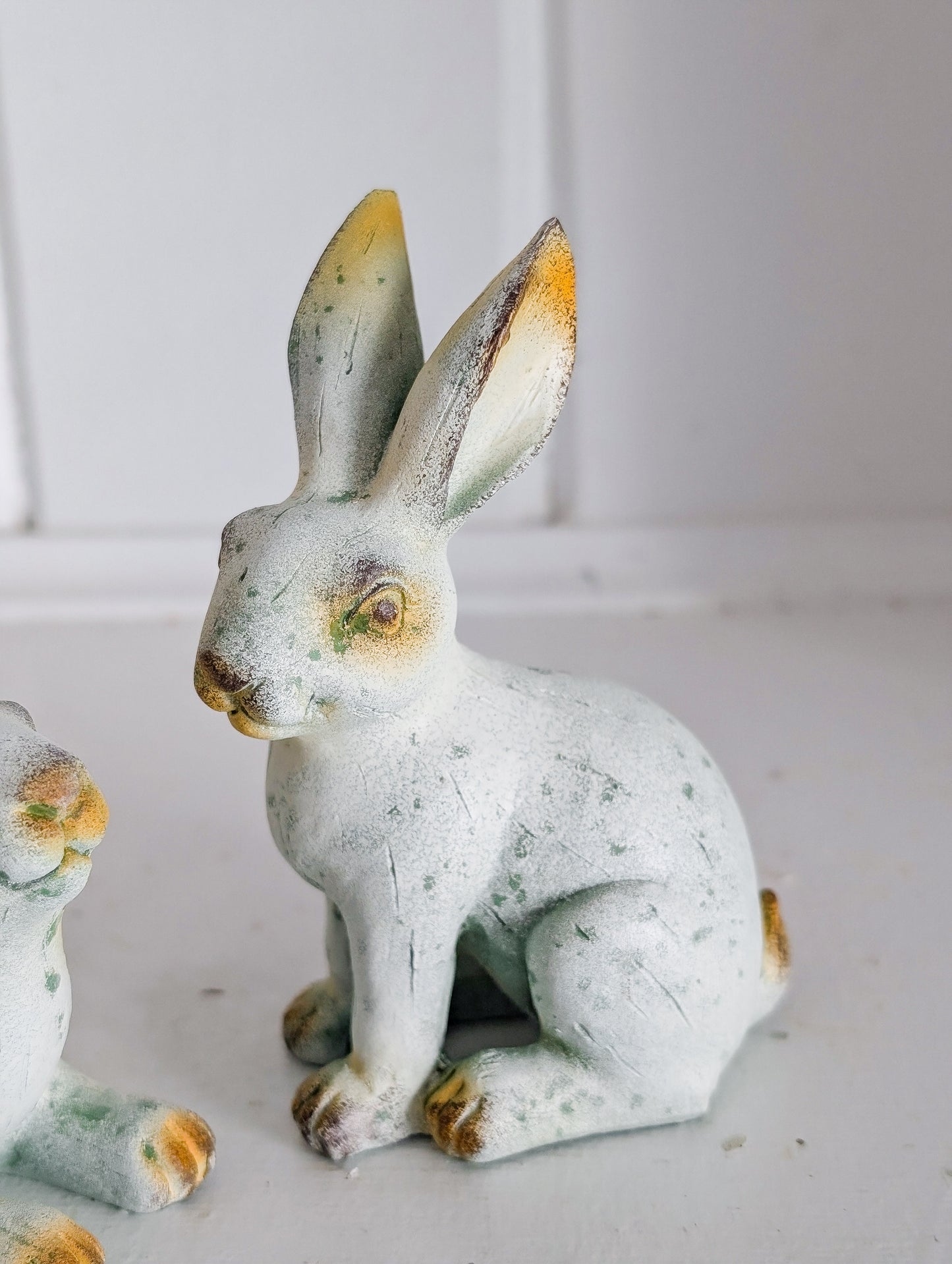 Vintage Inspired Teal Bunnies