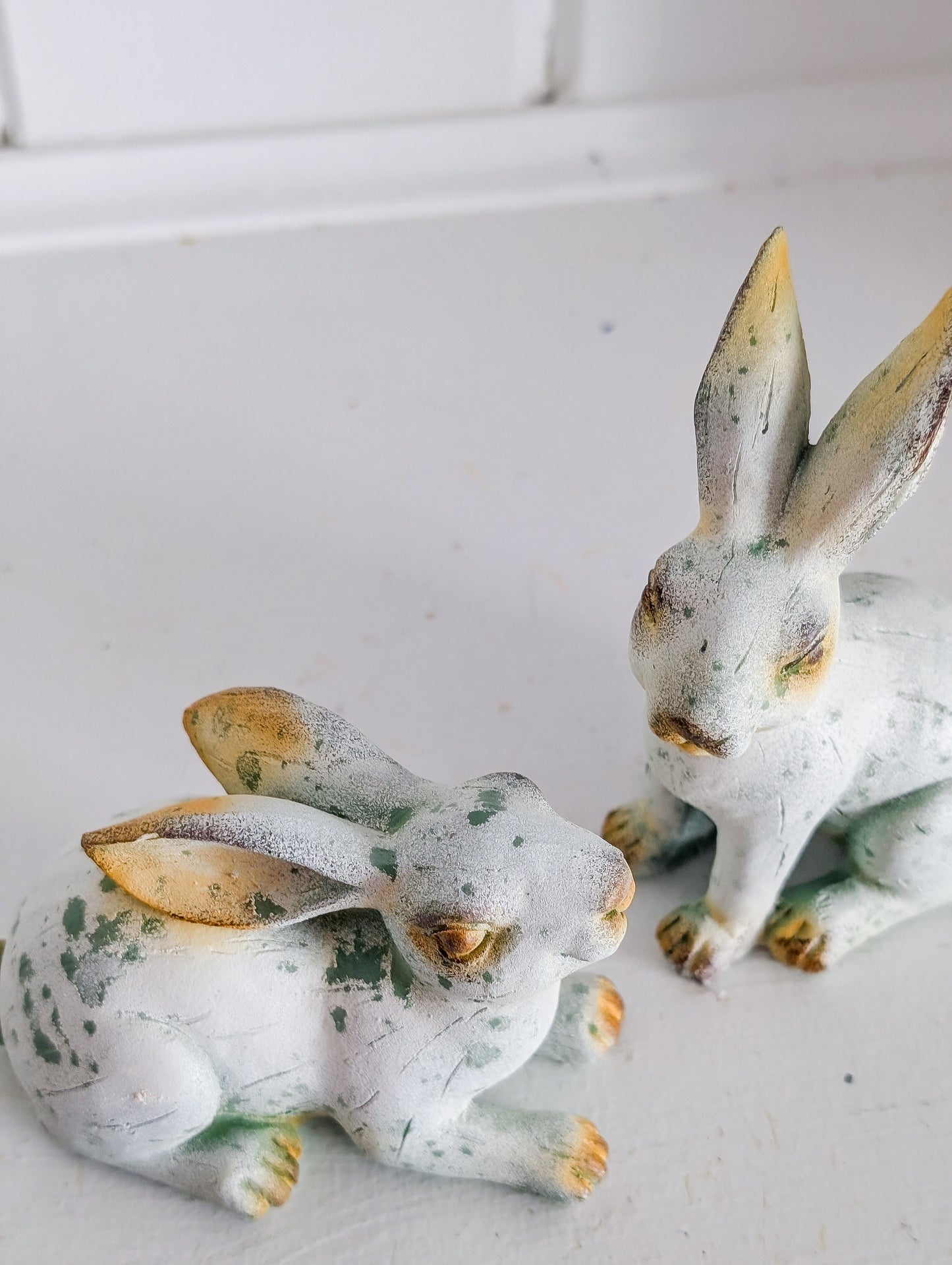 Vintage Inspired Teal Bunnies