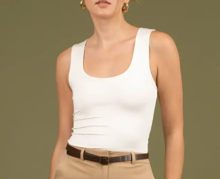 Double Layered Scoop Neck Tank