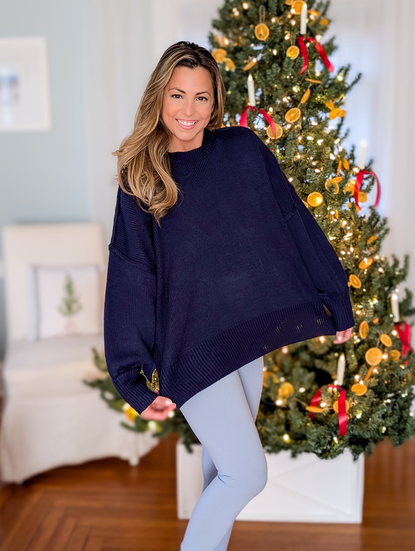 Oversized Navy Sweater
