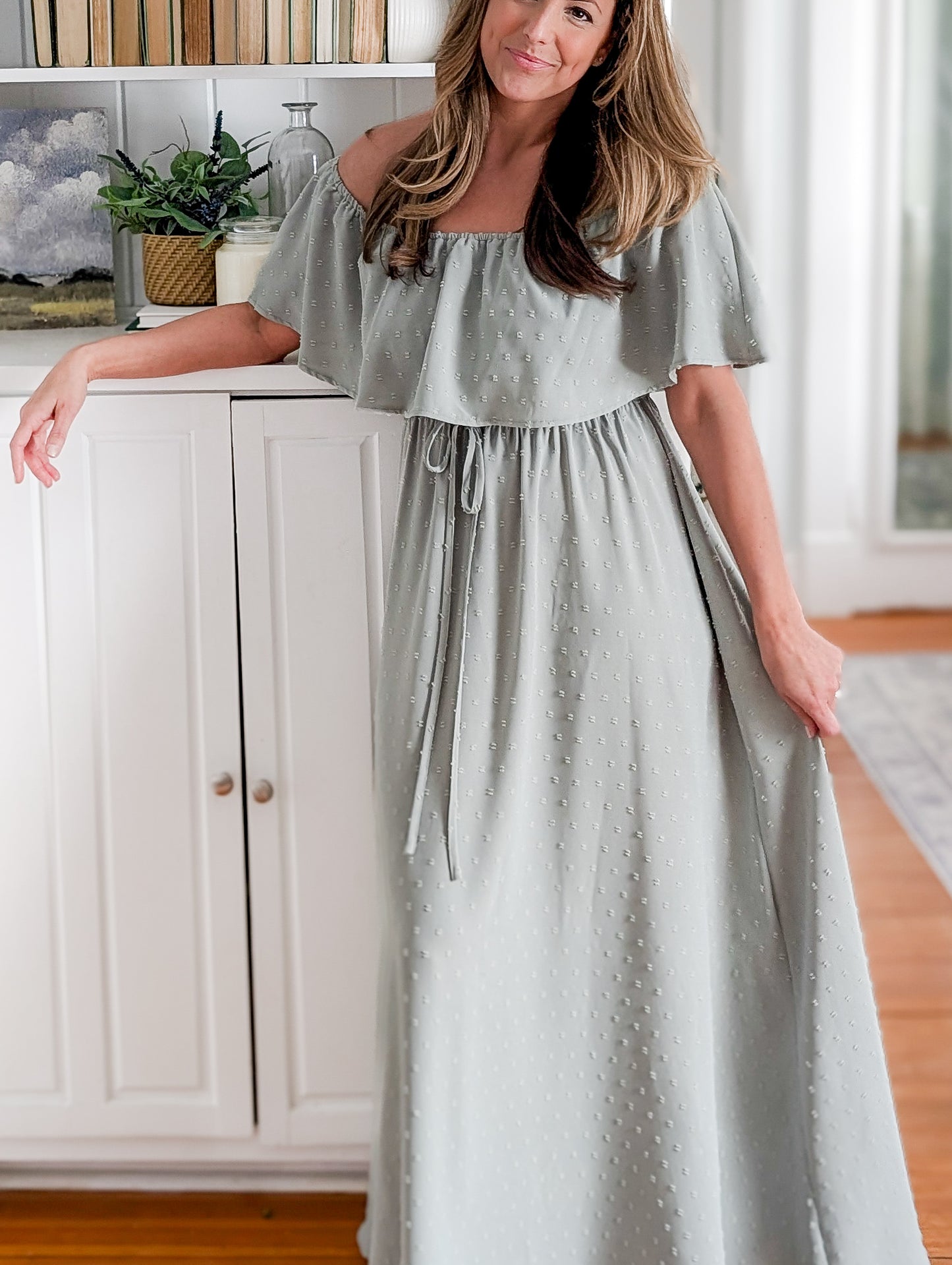 Off The Shoulder Pastel Flowy Dress