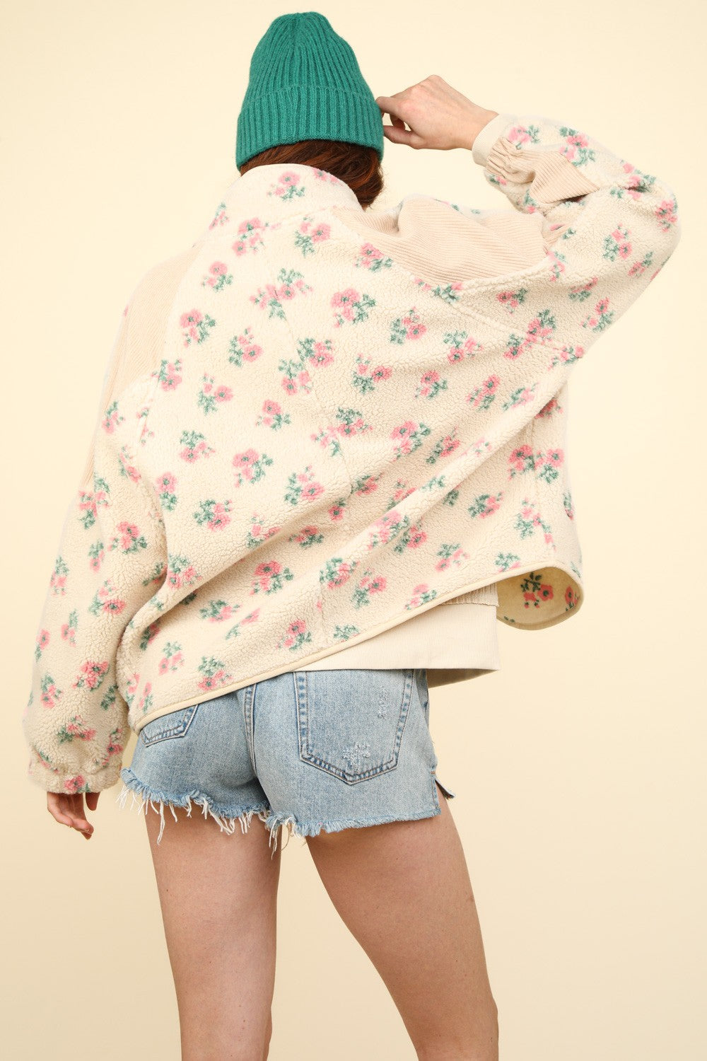 Floral Fleece & Corduroy Jacket
