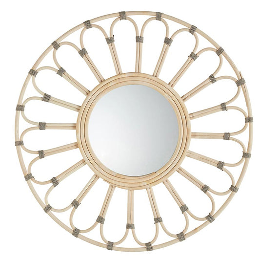 Rattan Gray & Tan Mirror