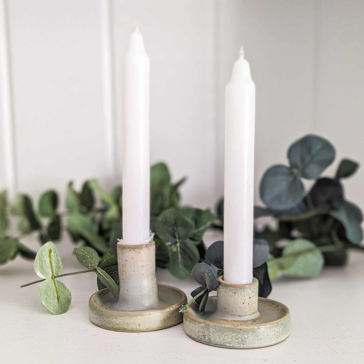 Green Glazed Taper Holders