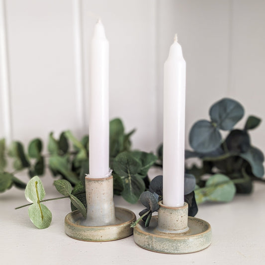 Green Glazed Taper Holders