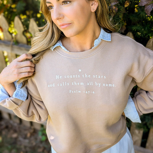 He Counts the Stars Crop Sweatshirt