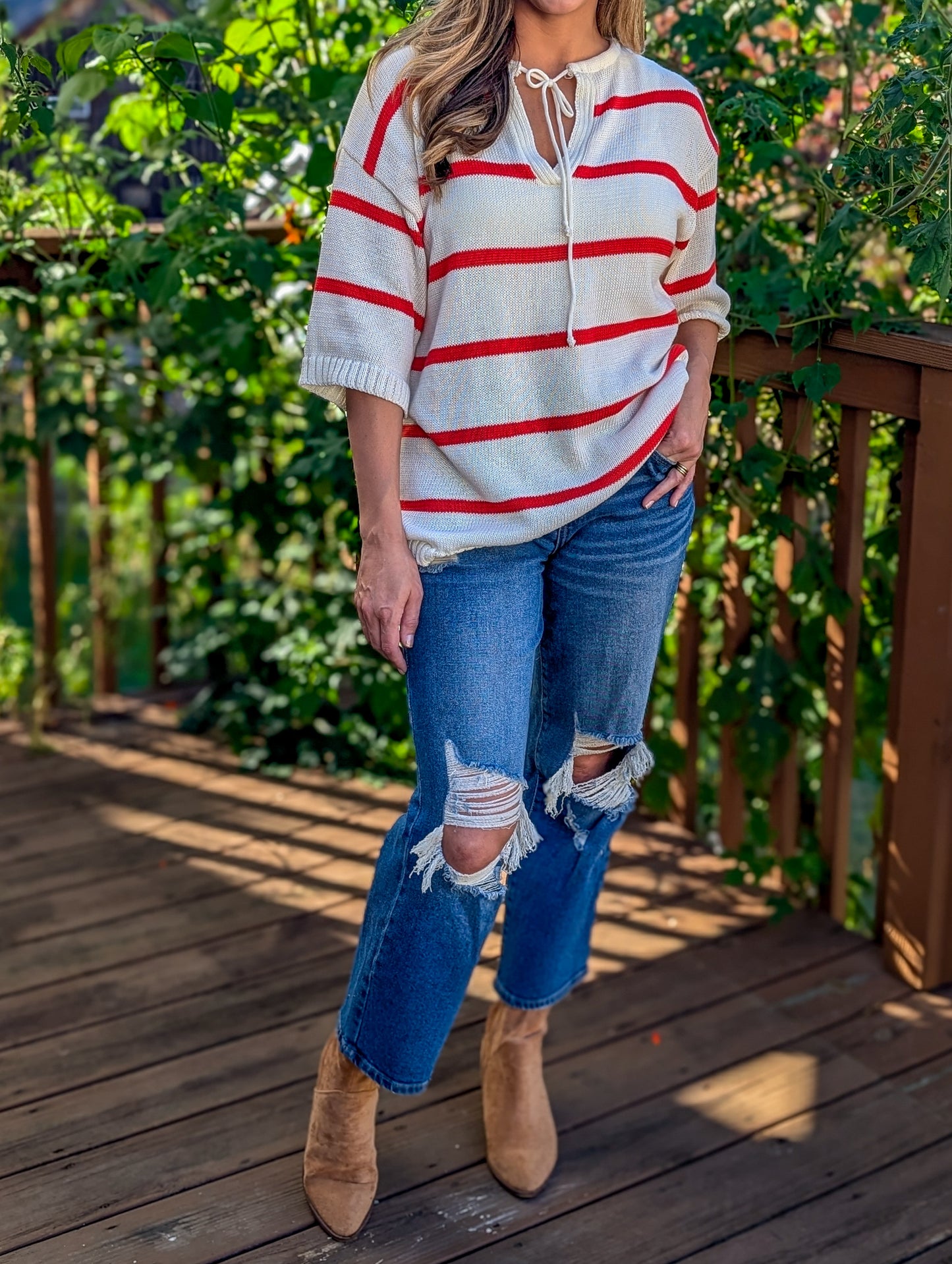 Striped Knit Top