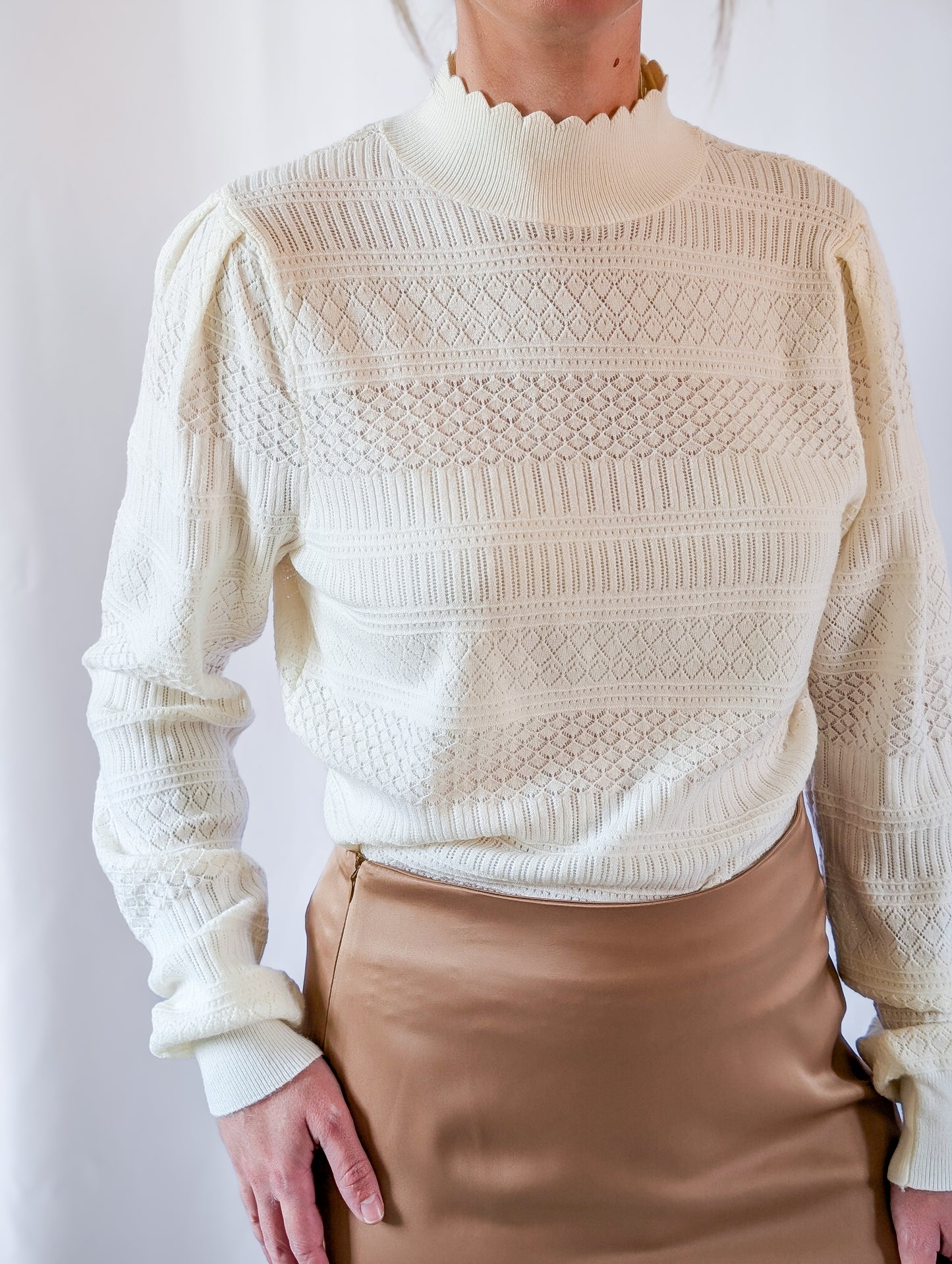 Scalloped Turtleneck