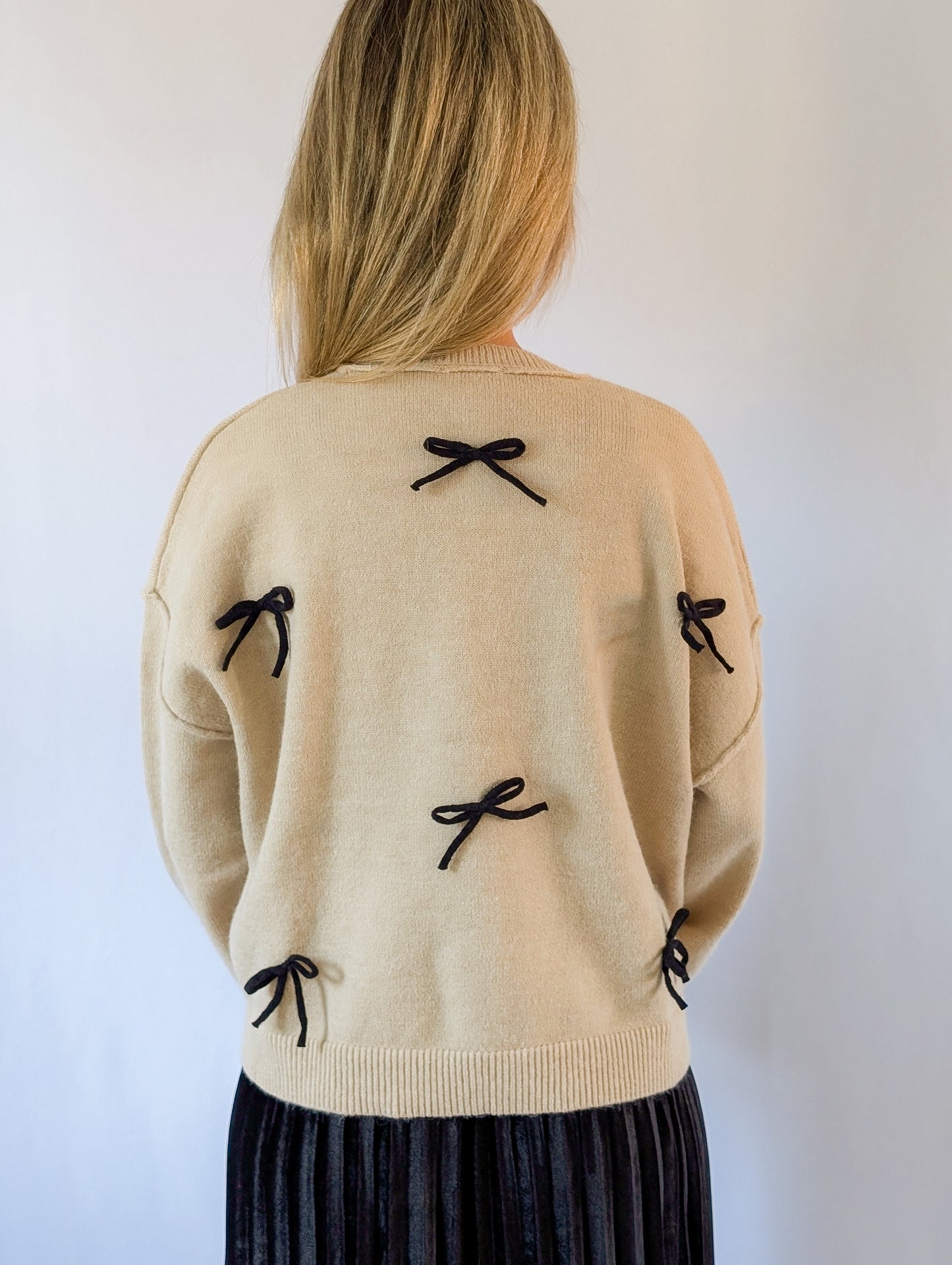 All Over Bow Cardigan Sweater
