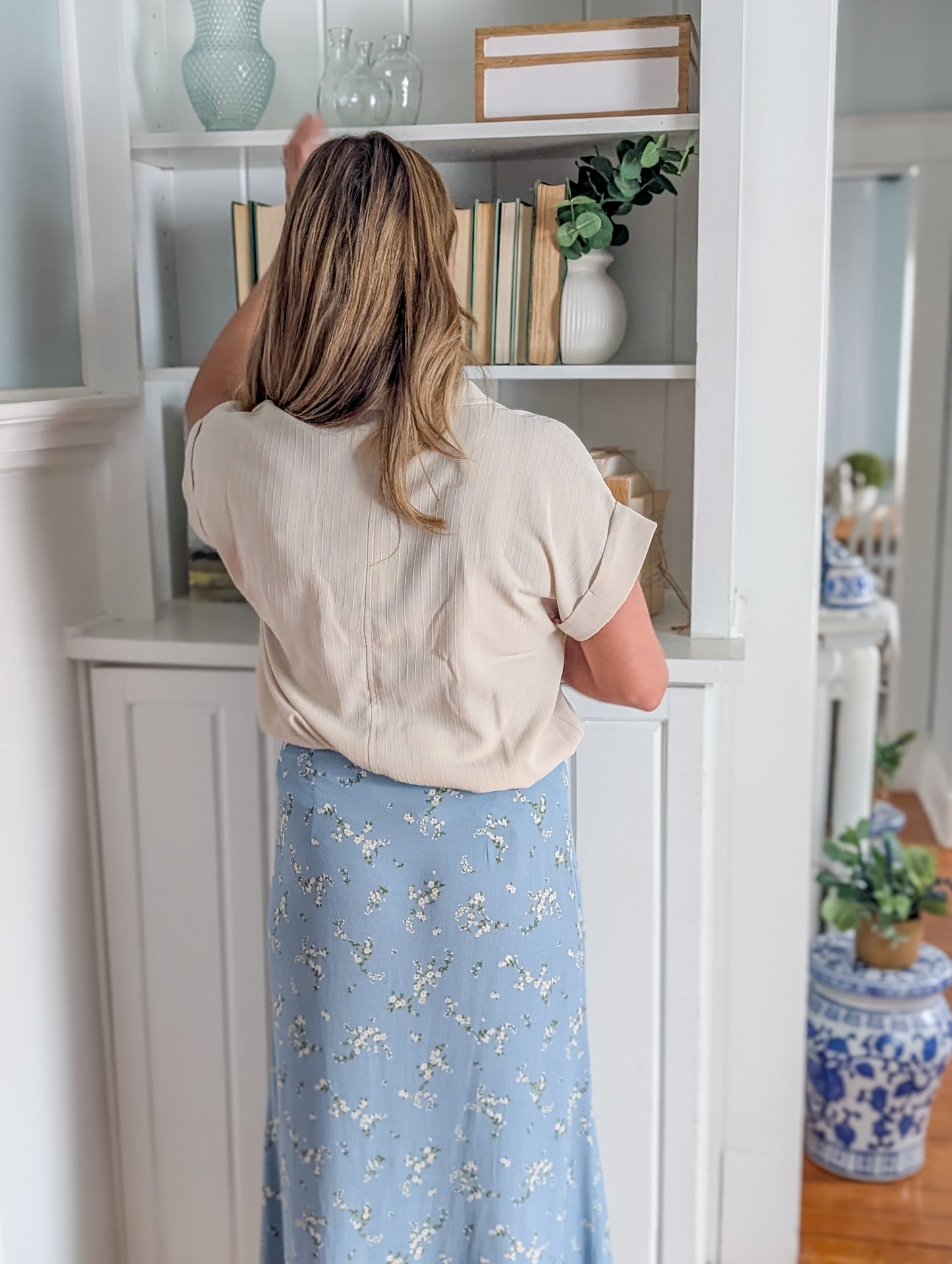 Button Down Floral Maxi Skirt