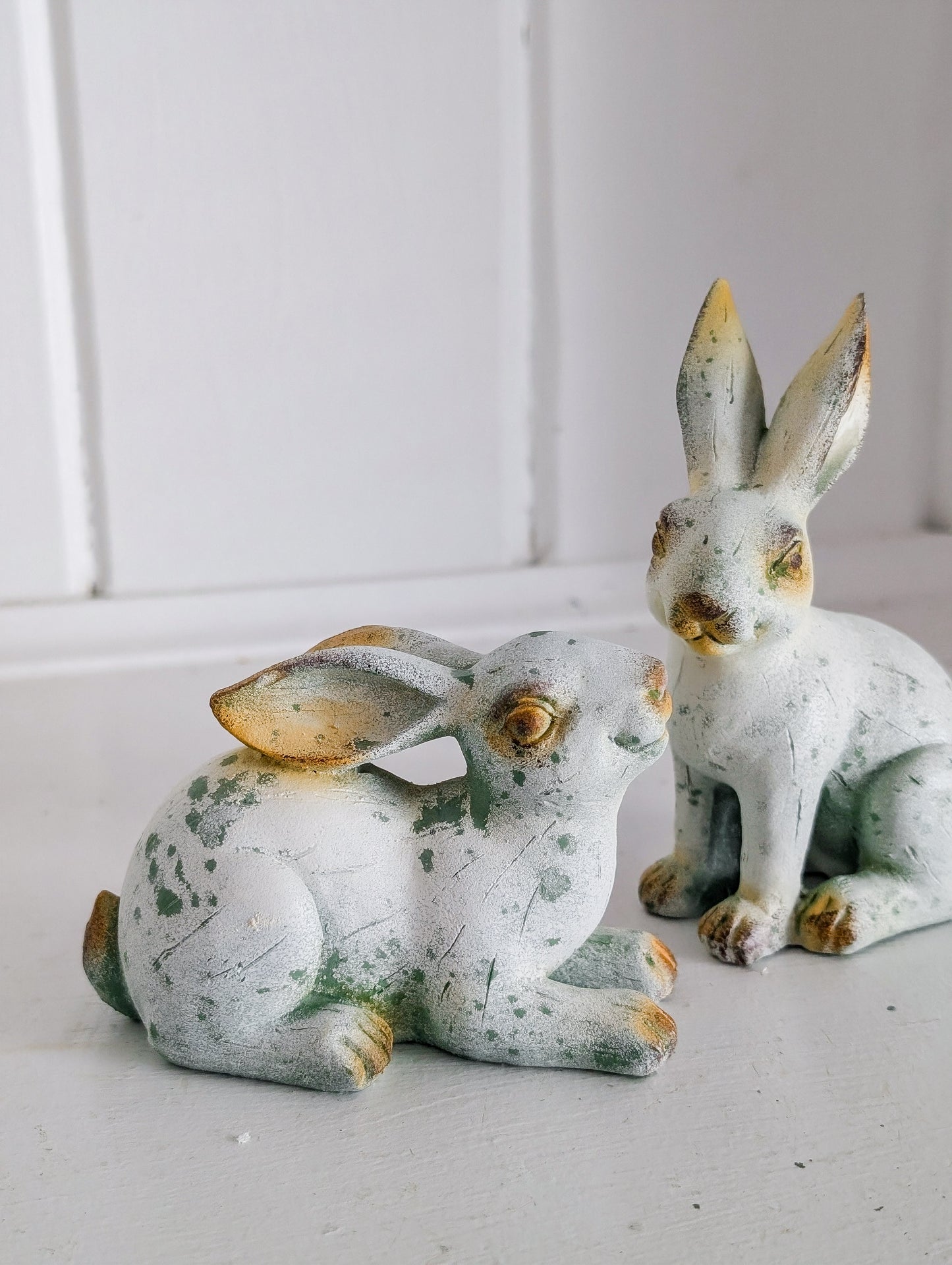 Vintage Inspired Teal Bunnies