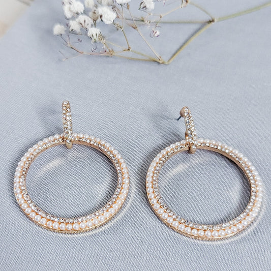 Diamond & Pearl Hoops