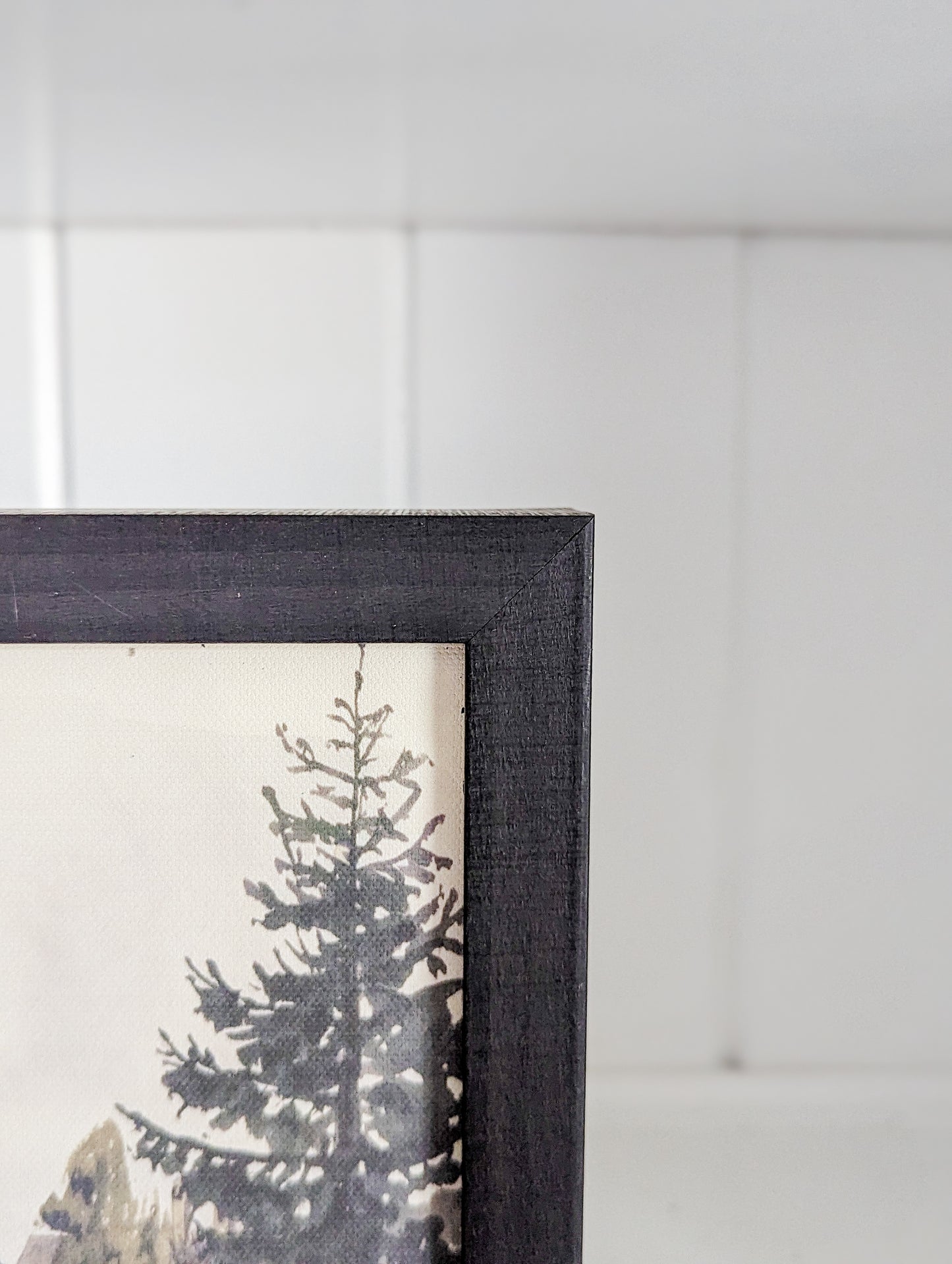 Framed Wood Watercolor Lakeside