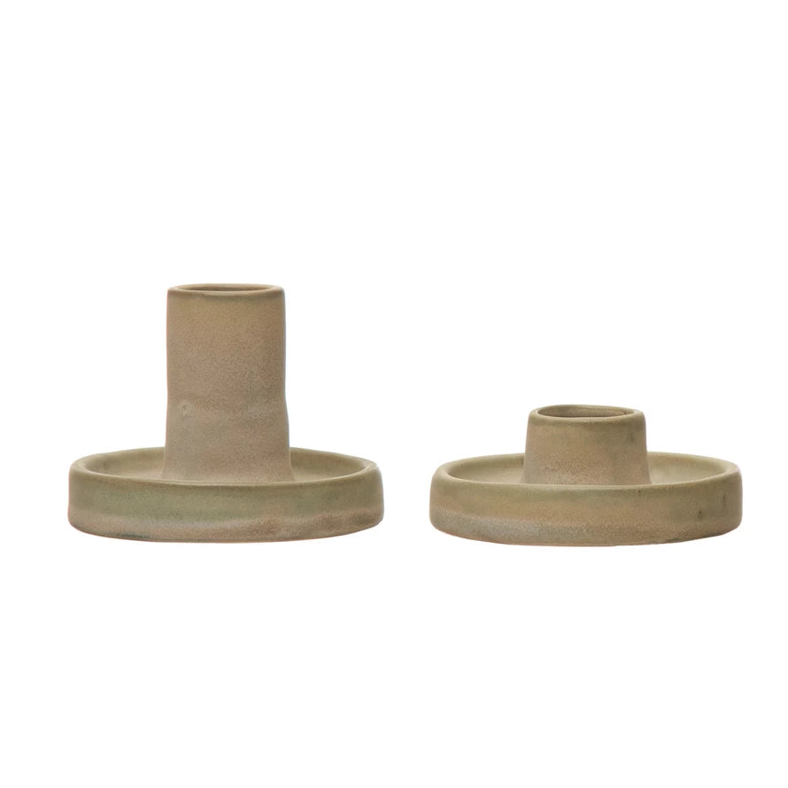 Green Glazed Taper Holders