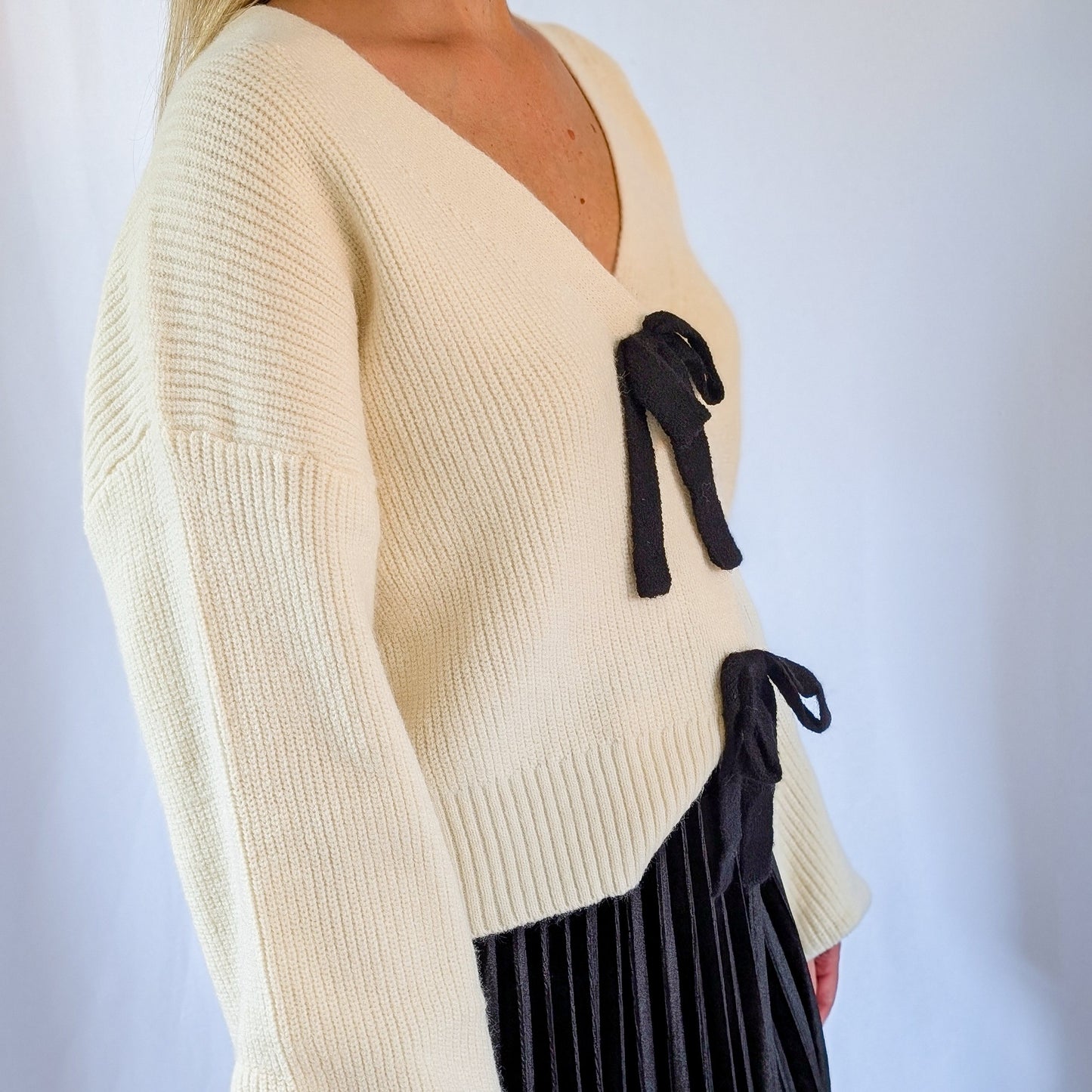 Cardigan with Bow Buttons