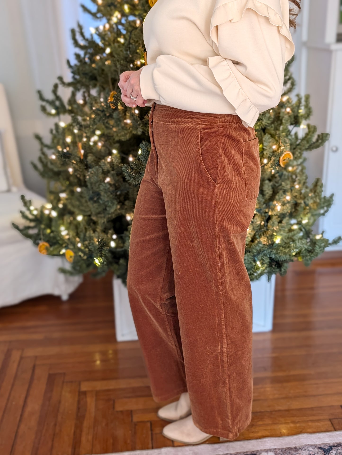 Camel Corduroy Relaxed Pants