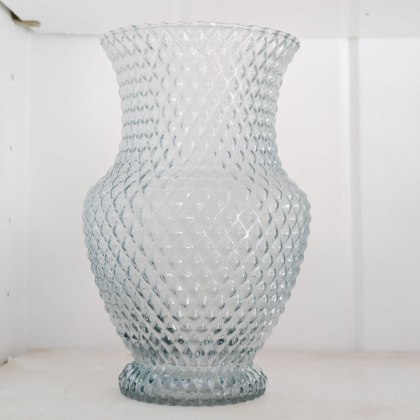 Tinted Blue Textured Vase