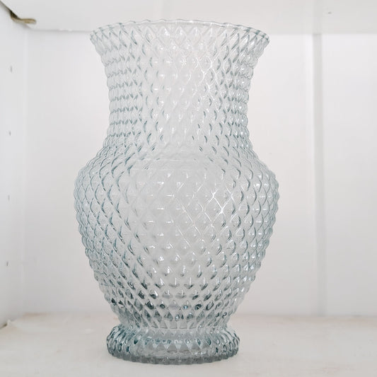 Tinted Blue Textured Vase