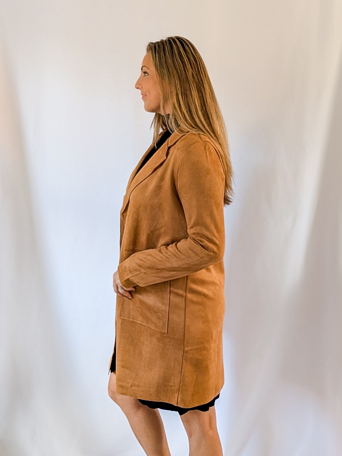 Faux Suede Long Jacket