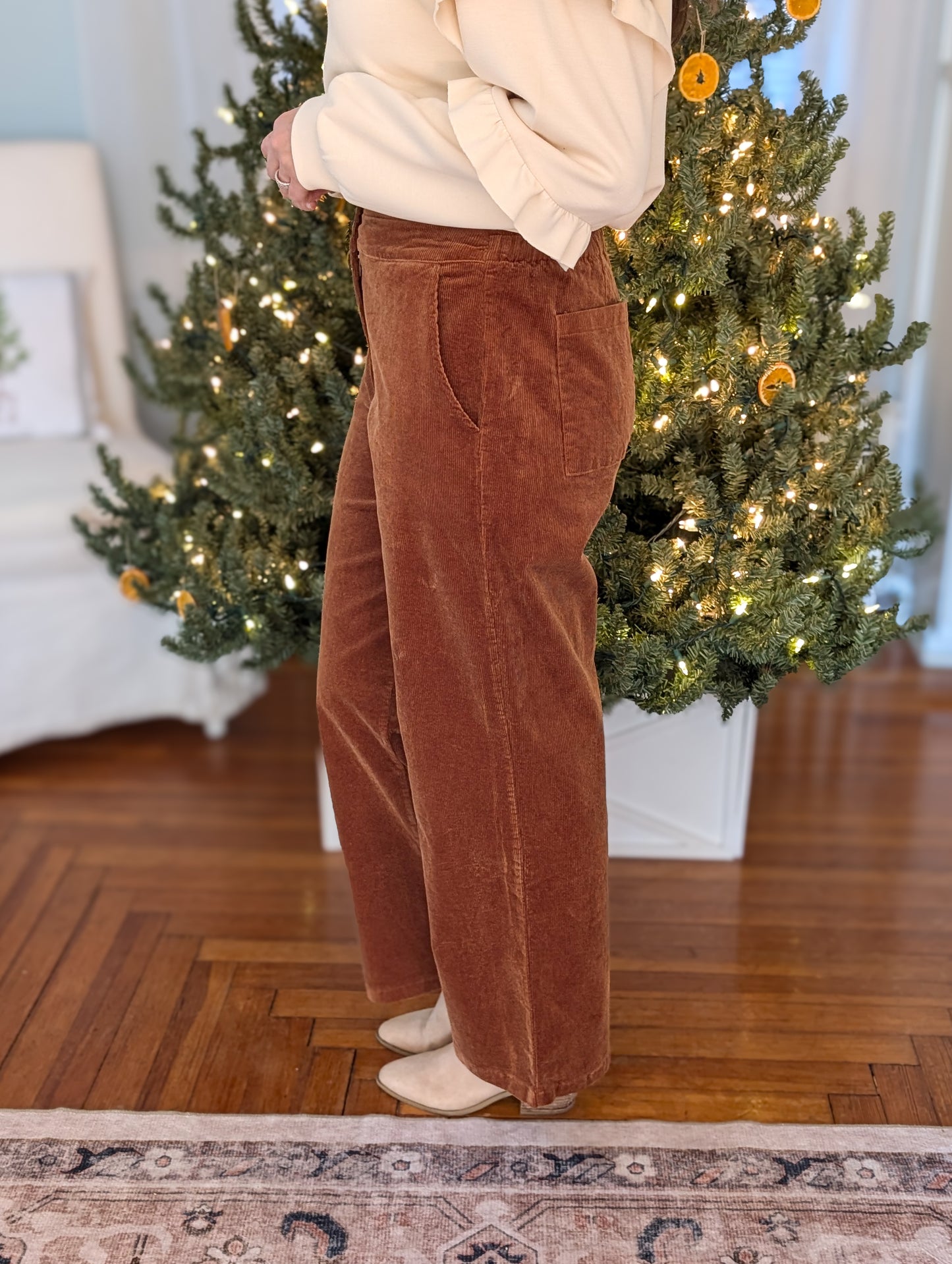 Camel Corduroy Relaxed Pants