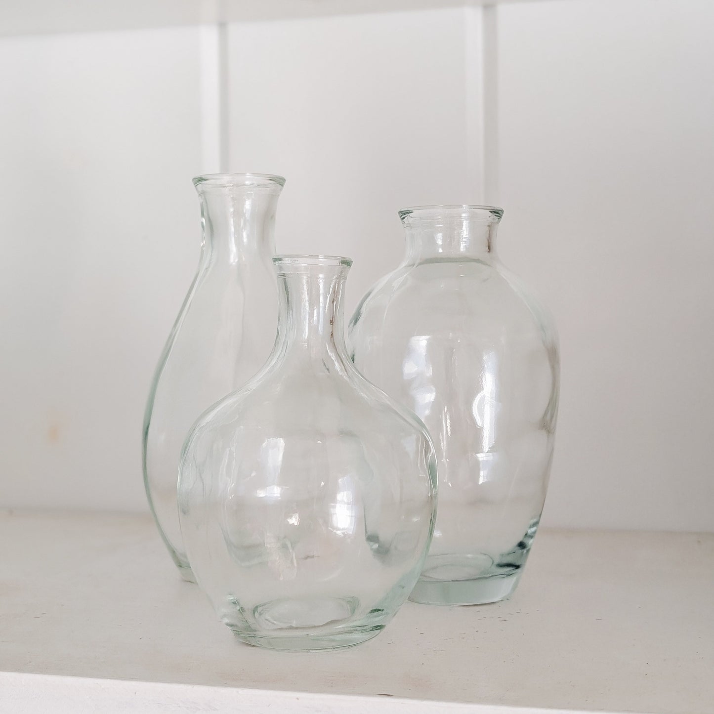 Blue Tinted Bud Vase Trio