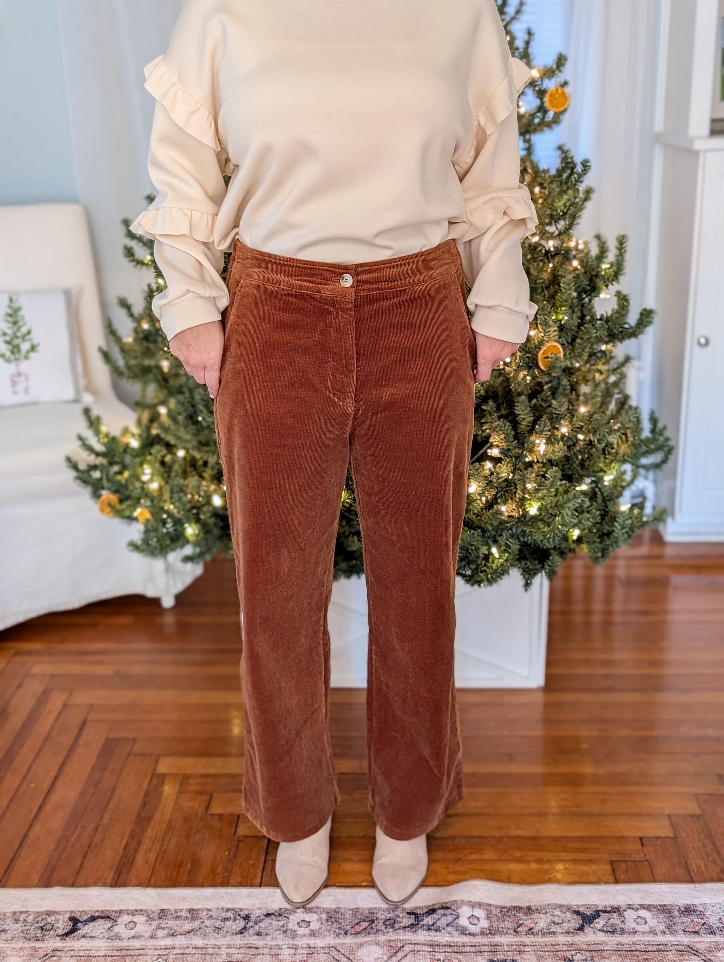 Camel Corduroy Relaxed Pants