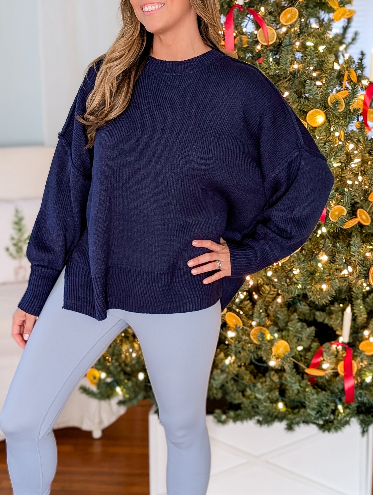 Oversized Navy Sweater