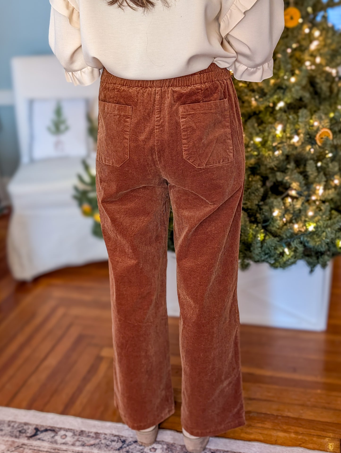 Camel Corduroy Relaxed Pants