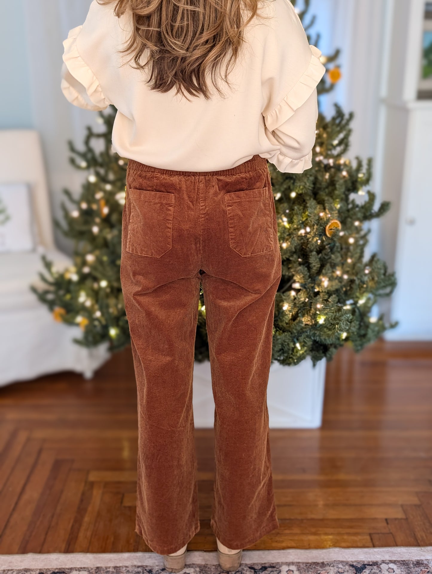 Camel Corduroy Relaxed Pants