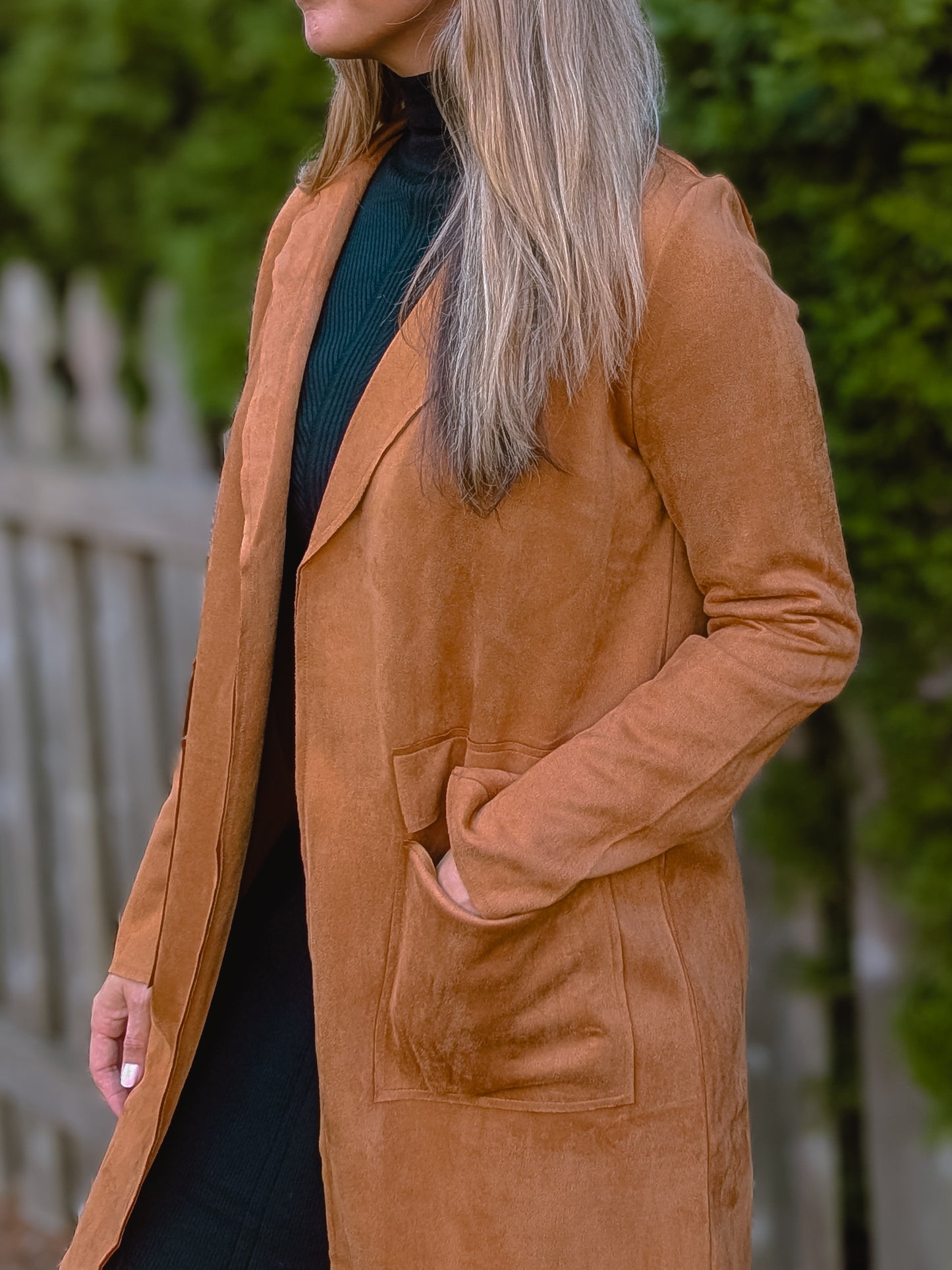 Faux Suede Long Jacket