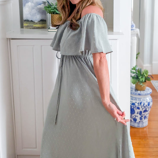 Off The Shoulder Pastel Flowy Dress